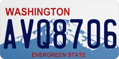 WA license plate AVQ8706