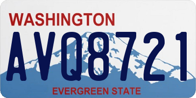 WA license plate AVQ8721