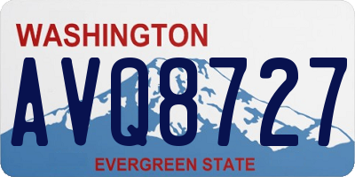 WA license plate AVQ8727
