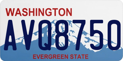 WA license plate AVQ8750