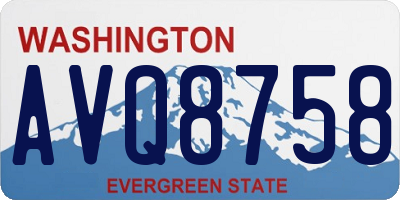 WA license plate AVQ8758