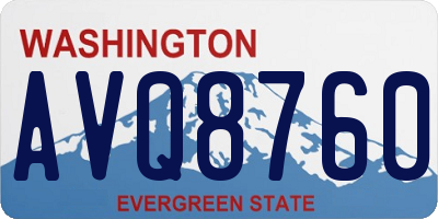 WA license plate AVQ8760