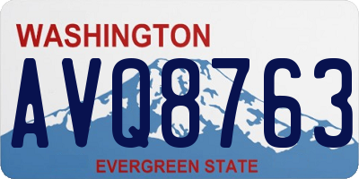 WA license plate AVQ8763