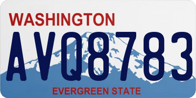WA license plate AVQ8783