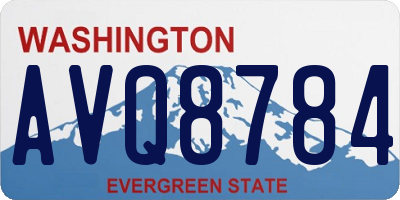 WA license plate AVQ8784