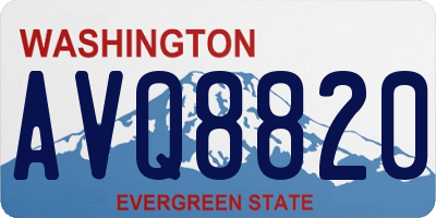 WA license plate AVQ8820