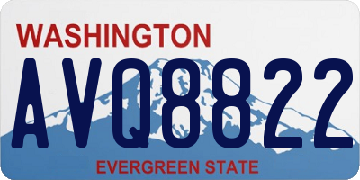 WA license plate AVQ8822