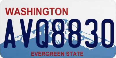 WA license plate AVQ8830