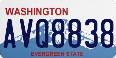 WA license plate AVQ8838