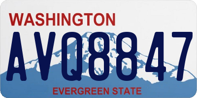 WA license plate AVQ8847