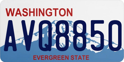 WA license plate AVQ8850