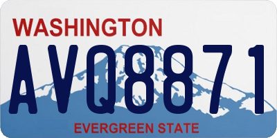 WA license plate AVQ8871