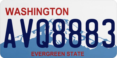 WA license plate AVQ8883