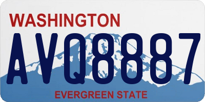 WA license plate AVQ8887