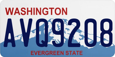 WA license plate AVQ9208