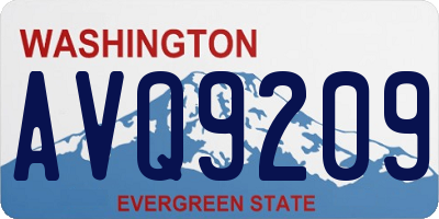 WA license plate AVQ9209