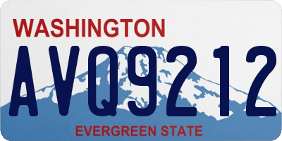 WA license plate AVQ9212