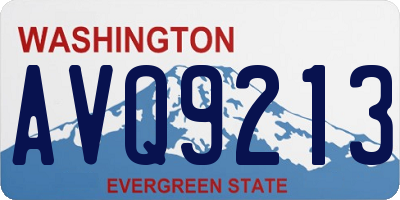 WA license plate AVQ9213
