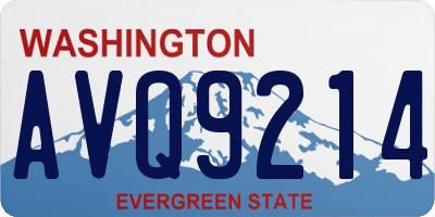 WA license plate AVQ9214