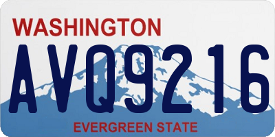 WA license plate AVQ9216