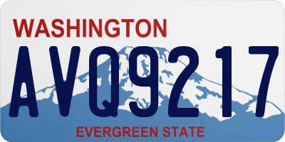 WA license plate AVQ9217
