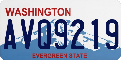 WA license plate AVQ9219