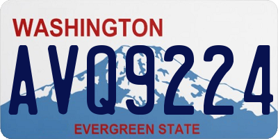 WA license plate AVQ9224