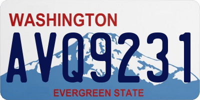 WA license plate AVQ9231