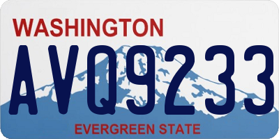WA license plate AVQ9233