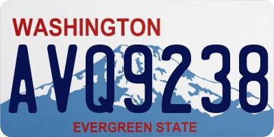 WA license plate AVQ9238