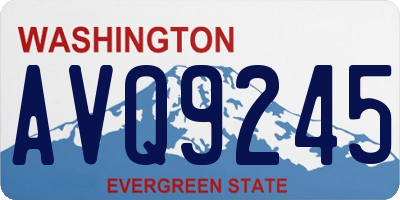 WA license plate AVQ9245