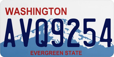 WA license plate AVQ9254