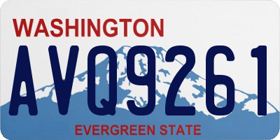 WA license plate AVQ9261