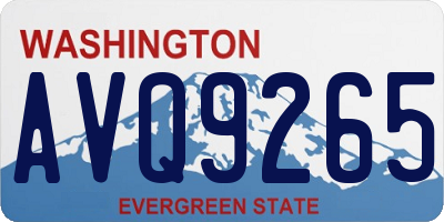 WA license plate AVQ9265