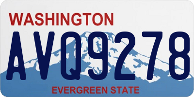 WA license plate AVQ9278