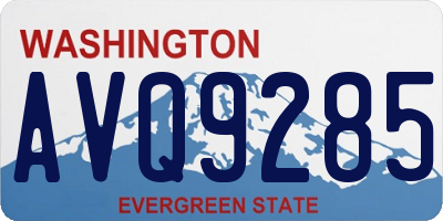 WA license plate AVQ9285