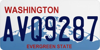 WA license plate AVQ9287