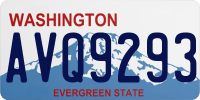 WA license plate AVQ9293