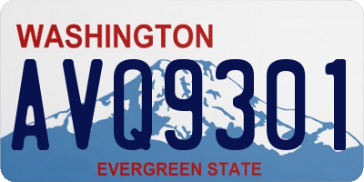 WA license plate AVQ9301