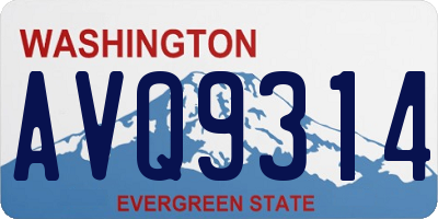 WA license plate AVQ9314