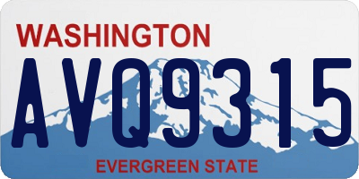 WA license plate AVQ9315