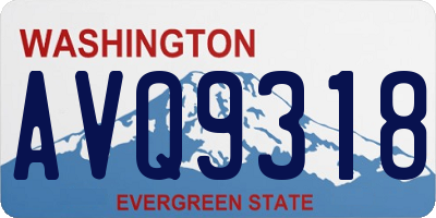 WA license plate AVQ9318