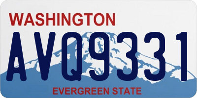 WA license plate AVQ9331