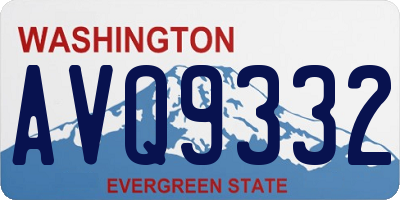 WA license plate AVQ9332
