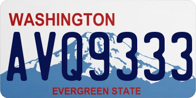 WA license plate AVQ9333