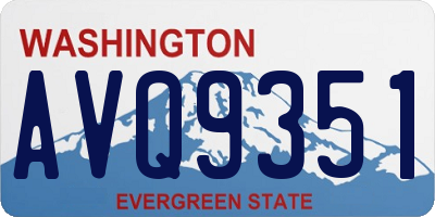 WA license plate AVQ9351