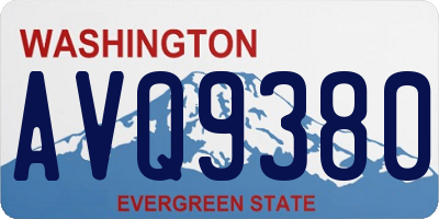 WA license plate AVQ9380