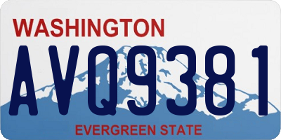 WA license plate AVQ9381