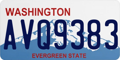 WA license plate AVQ9383