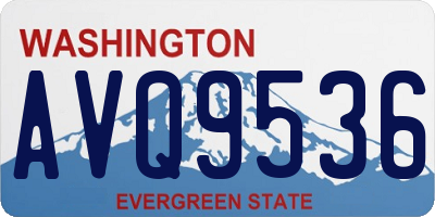 WA license plate AVQ9536